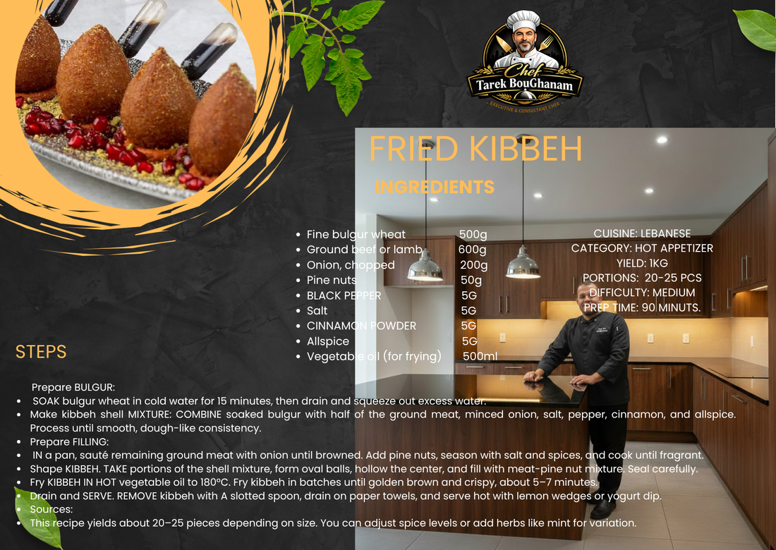 Fried Kibbeh — Authentic Lebanese Recipe by Chef Tarek BouGhanam