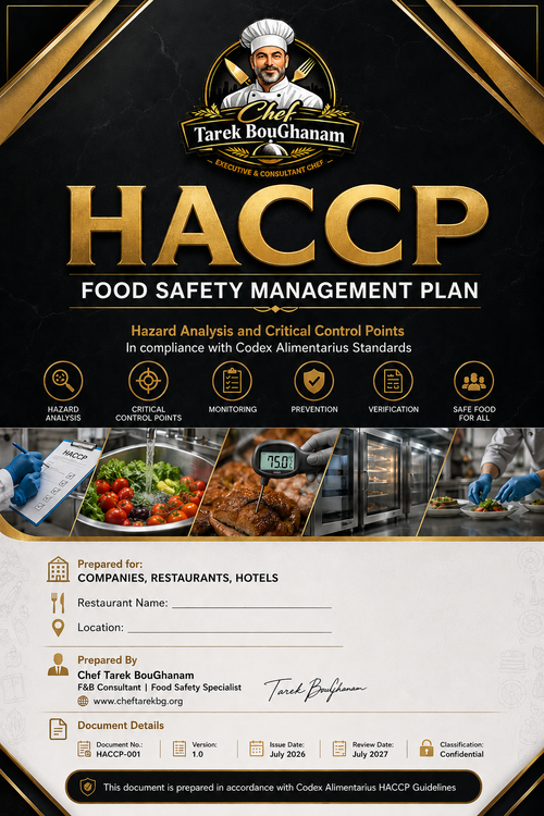 HACCP Complete Project Plan for Restaurants