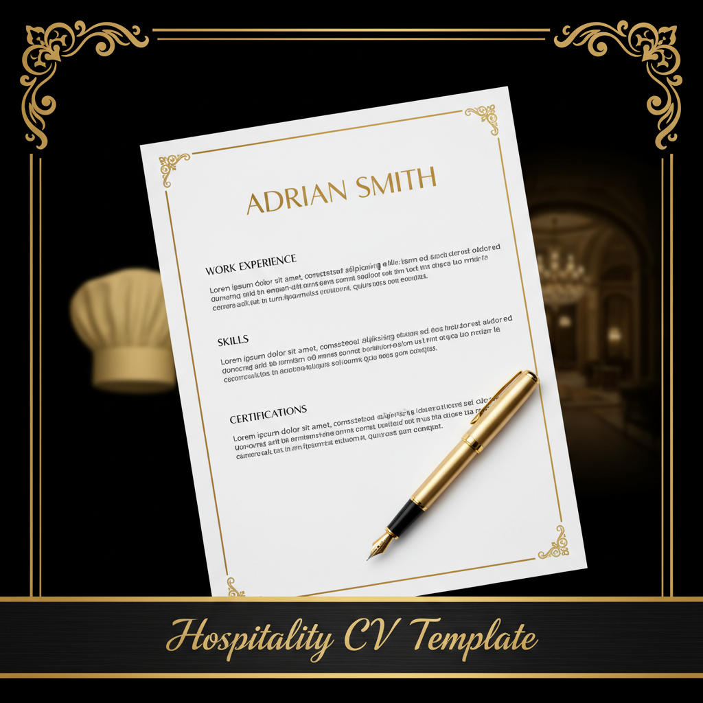 Professional Hospitality CV Template by Chef Tarek BouGhanam