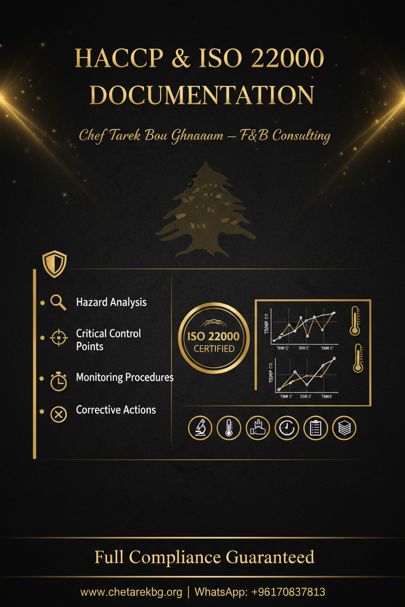 HACCP & ISO 22000 Documentation Sample — Chef Tarek Bou Ghanam